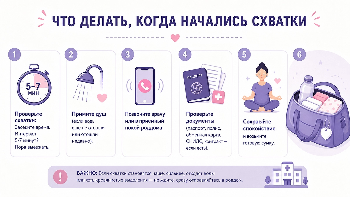 Чек-лист для будущих мам: что делать, если у вас начались роды? Фото © GPTChat / Софья Кузнецова 