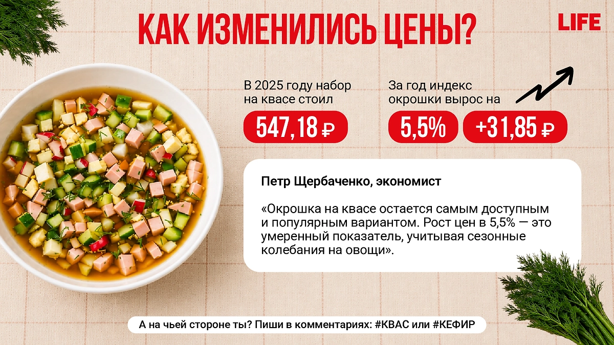 Индекс окрошки – 2026. Инфографика © Life.ru