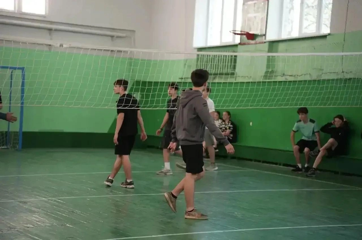 Спортзал в бердянской школе. Фото © Telegram / Балицкий Евгений