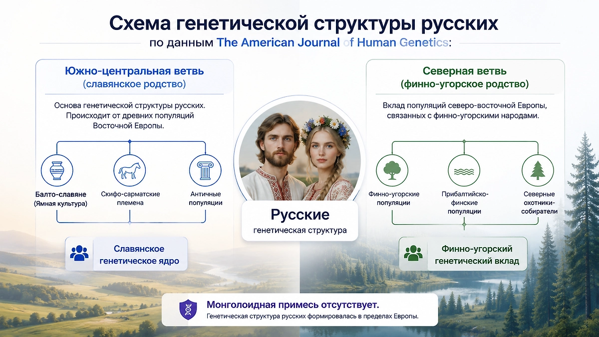 Схема генетической структуры русских: как на самом деле выглядит настоящий русский нос? 