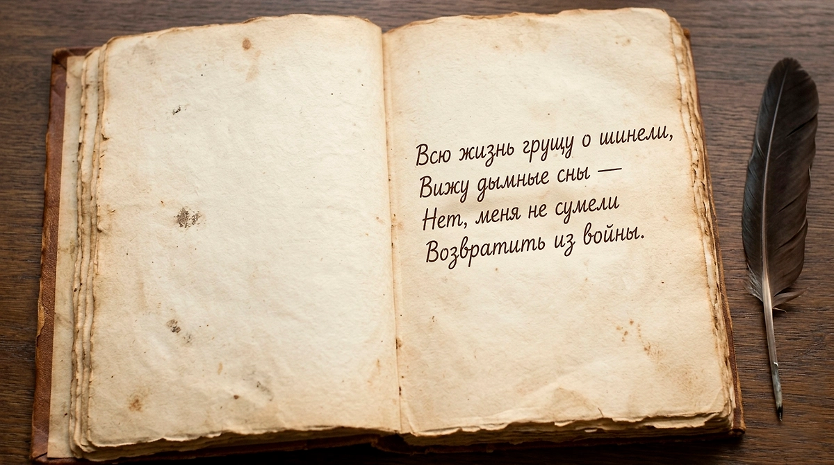Юлия Друнина «Всё грущу о шинели...» (1947). Фото © Gemini Nano Banana