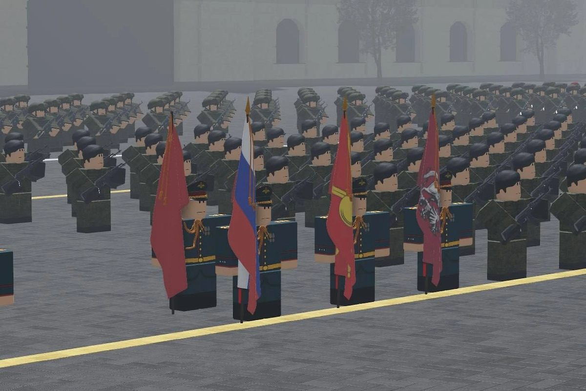 Репетиция Парада Победы в Roblox. Фото © Telegram / Екатерина Мизулина
