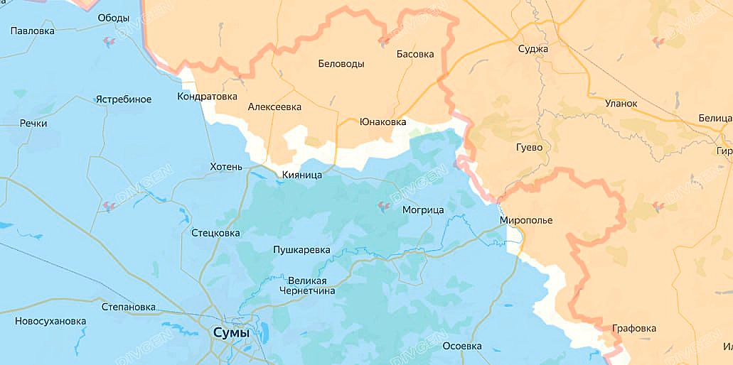 Карта СВО на 10 мая 2026 года. ВСУ могут отступить в Сумской области под давлением ВС РФ. Фото © divgen.ru