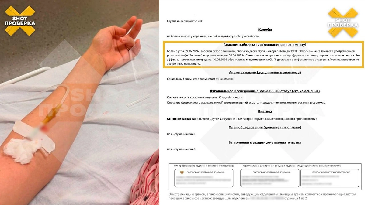 Под Волгоградом 18 человек госпитализированы после отравления роллами из кафе. Фото © Telegram / SHOT ПРОВЕРКЕ