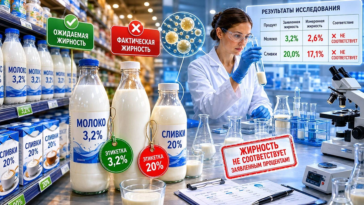 Результаты исследования молочной продукции редакцией ШОТ ПРОВЕРКИ удивляют. Обложка © GPTChat