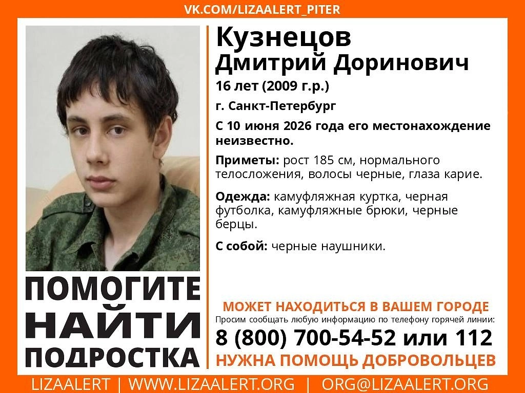 Ориентировка «ЛизаАлерт». Фото © VK / Поисковый отряд «ЛизаАлерт» Питер