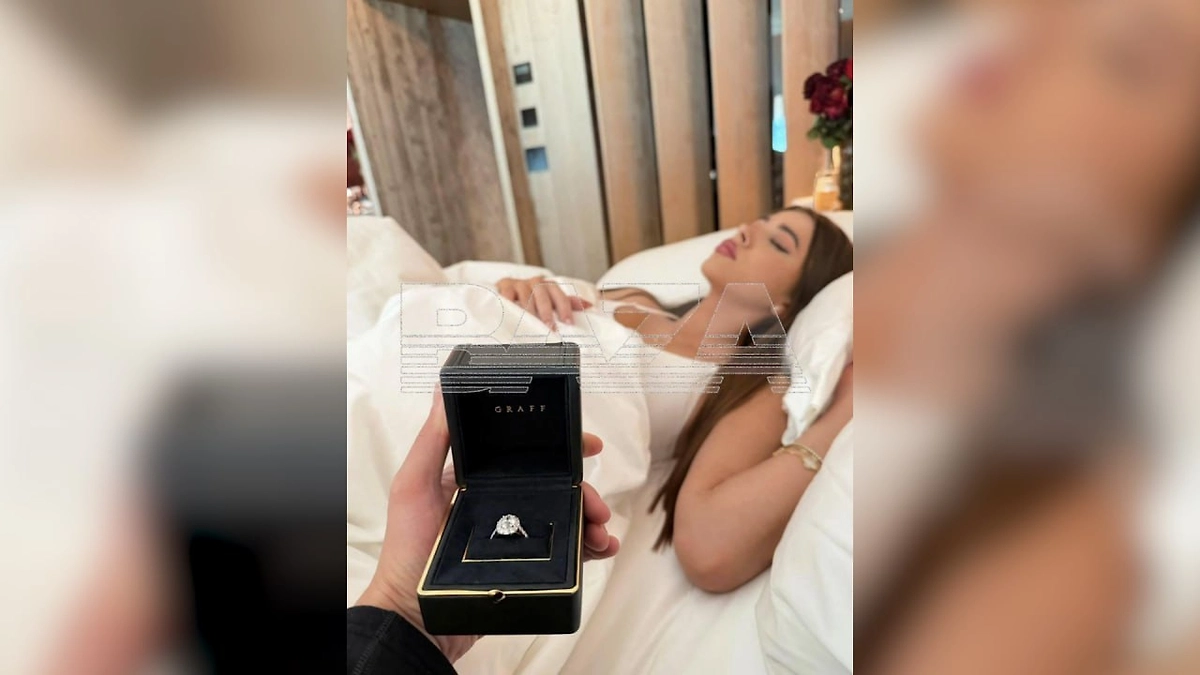 Тимур сделал предложение во французских Альпах, подарив кольцо с бриллиантом за 2,5 млн рублей. Фото © Telegram / Baza