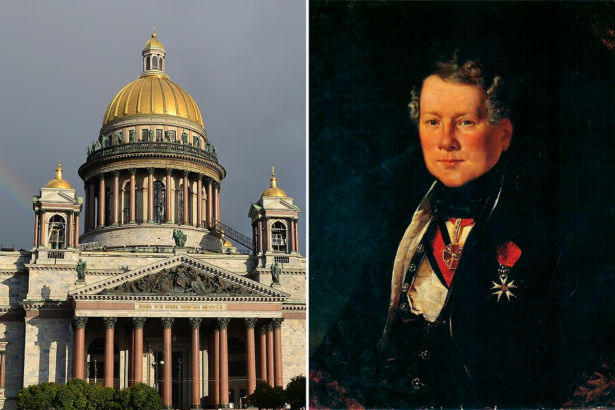 Огюст Монферран у Исаакиевского собора: почему архитектора Петербурга стали считать призраком собственного творения. Фото © Wikipedia / Максим Шанин, Е.А. Плюшар