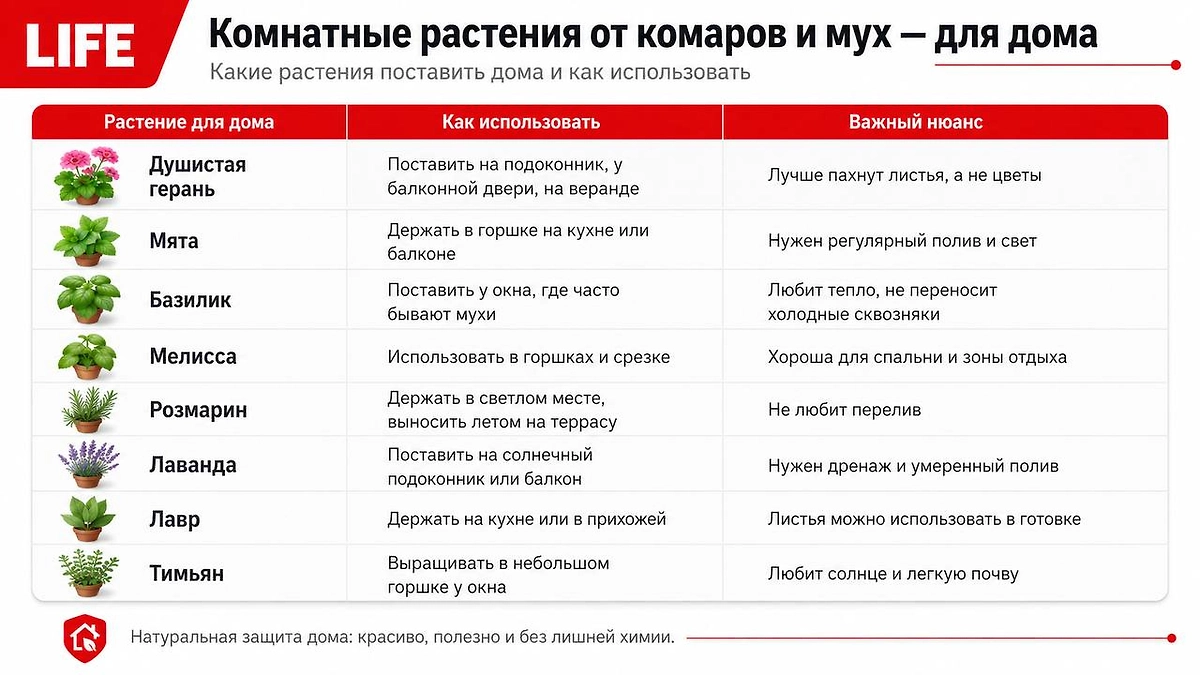 Какие растения купить домой, чтобы не было комаров и мух? Фото © ChatGPT / Софья Кузнецова