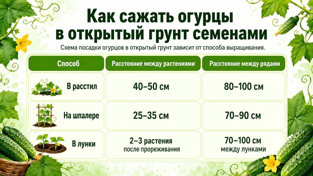 Как сажать огурцы в открытый грунт: пошаговая инструкция для дачников. Фото © ChatGPT / Софья Кузнецова