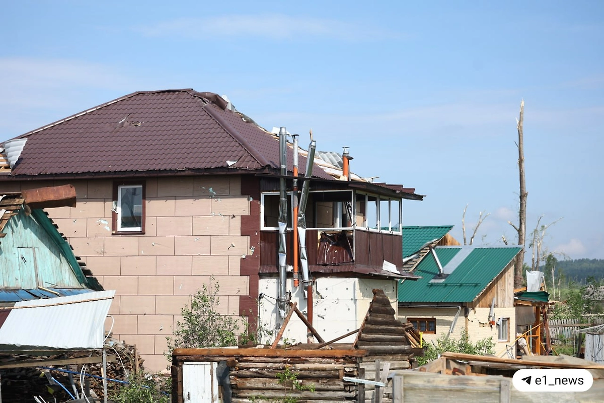 Последствия смерча в Кушве. Фото © Telegram / E1.RU | Новости Екатеринбурга
