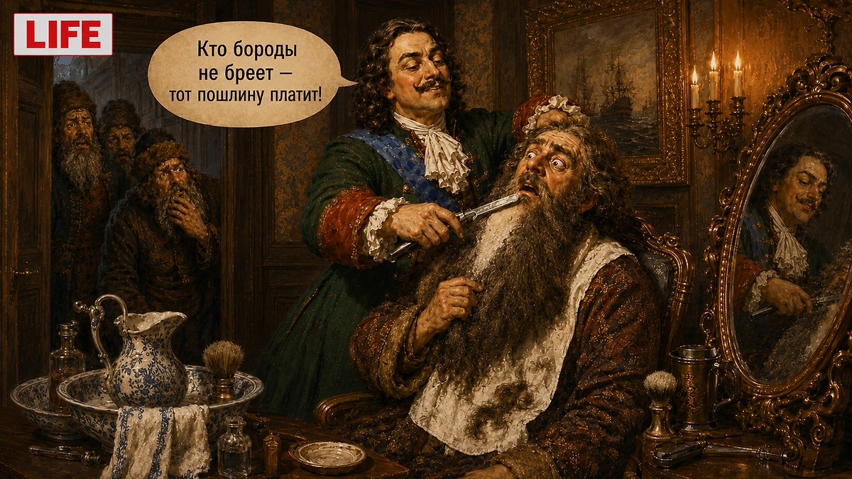 Кто бороды не бреет — тот пошлину платит: реформа внешнего вида при Петре I. Фото © ChatGPT / Софья Кузнецова