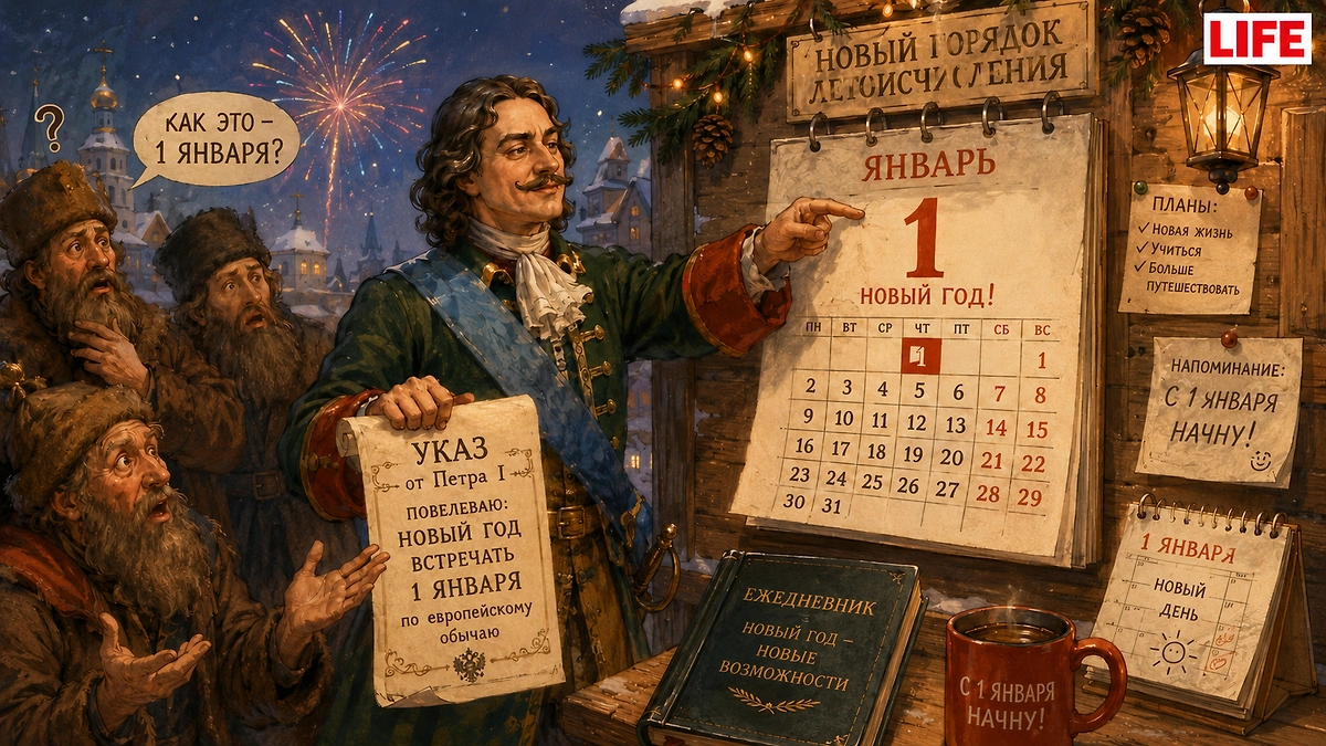 Ко дню рождения Петра I: как император перенёс Новый год на 1 января? Фото © ChatGPT / Софья Кузнецова