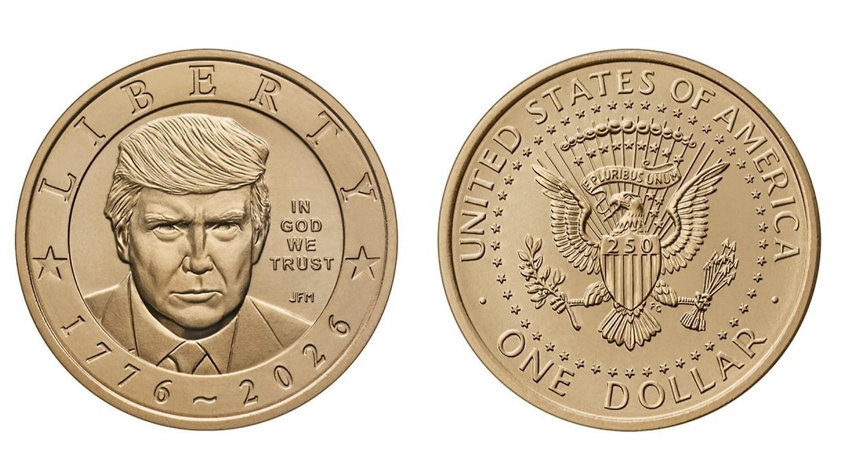 Эскиз юбилейной монеты с изображением Дональда Трампа © Скотт Бессент / Х