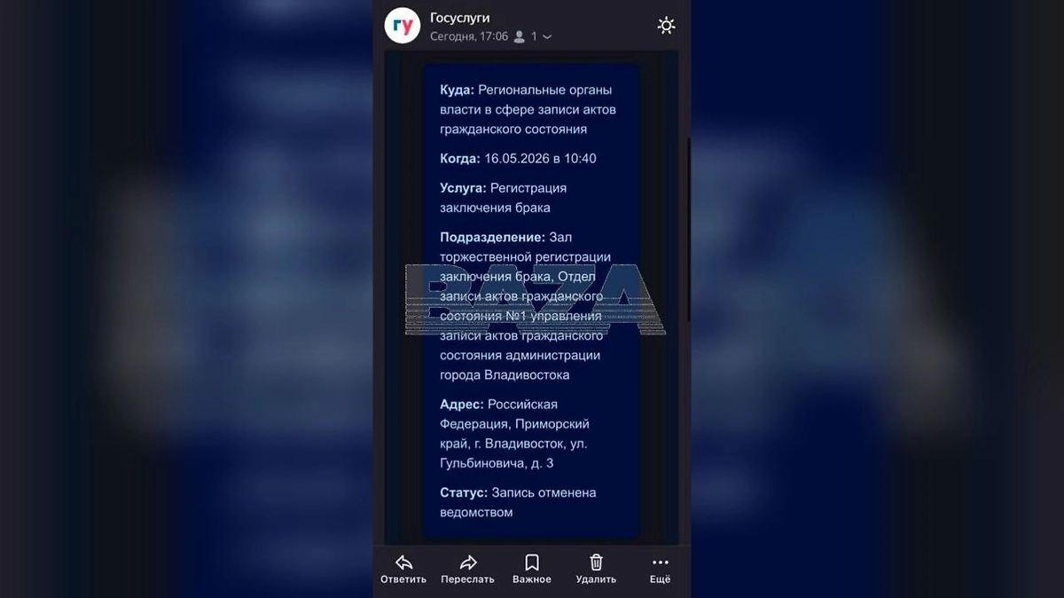 Мошенники начали рассылать невестам фальшивые письма об отмене регистрации брака. Фото © Telegram / Baza