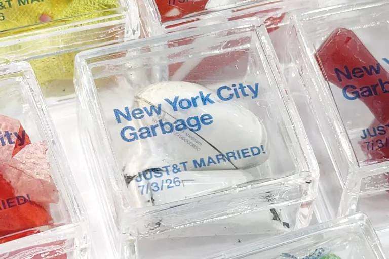 Кубики с мусором. Фото © TikTok / newyorkgarbage