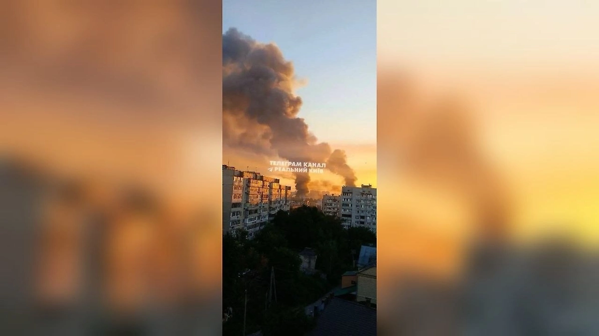 Утро в Киеве после атаки. Фото © Telegram / Реальный Киев