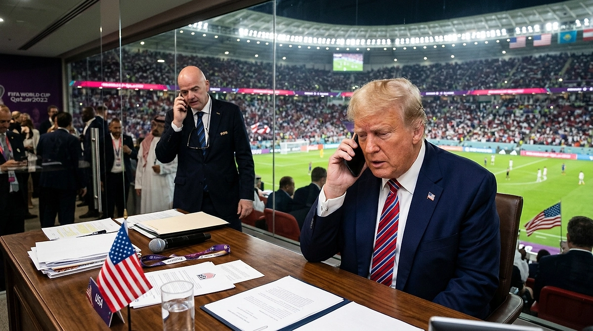 Звонок Трампа стоил ФИФА репутации. Обложка: ИИ-иллюстрация: создано редакцией Life.ru с использованием Nano Banana AI