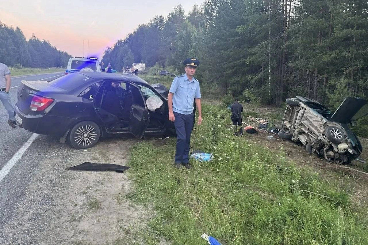 Один человек погиб, пятеро пострадали в ДТП на трассе Сыктывкар — Ухта в Коми. Фото © Telegram / Прокуратура Республики Коми