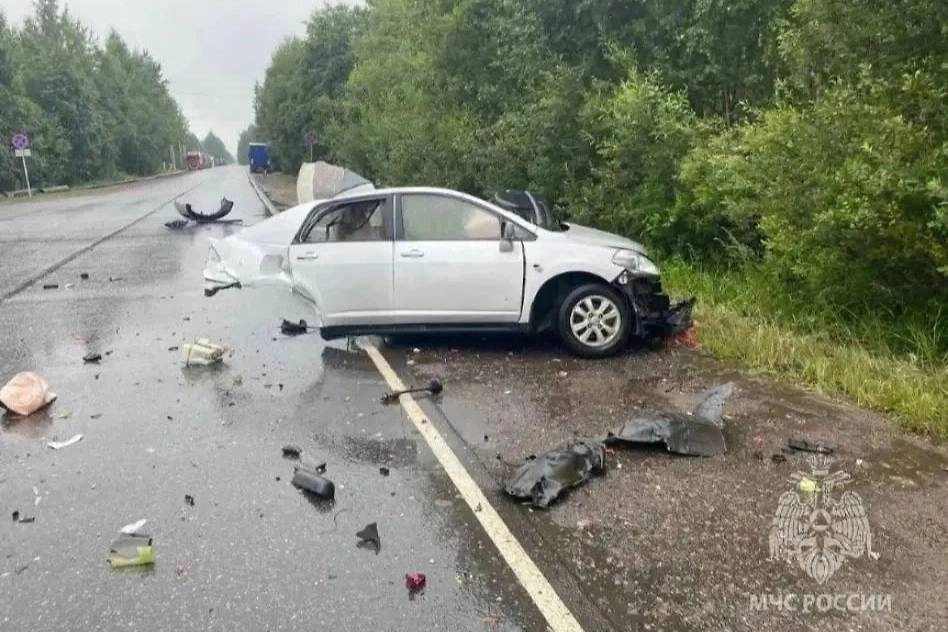 Кадр с места ДТП. Фото © MAX / МЧС по Ленобласти