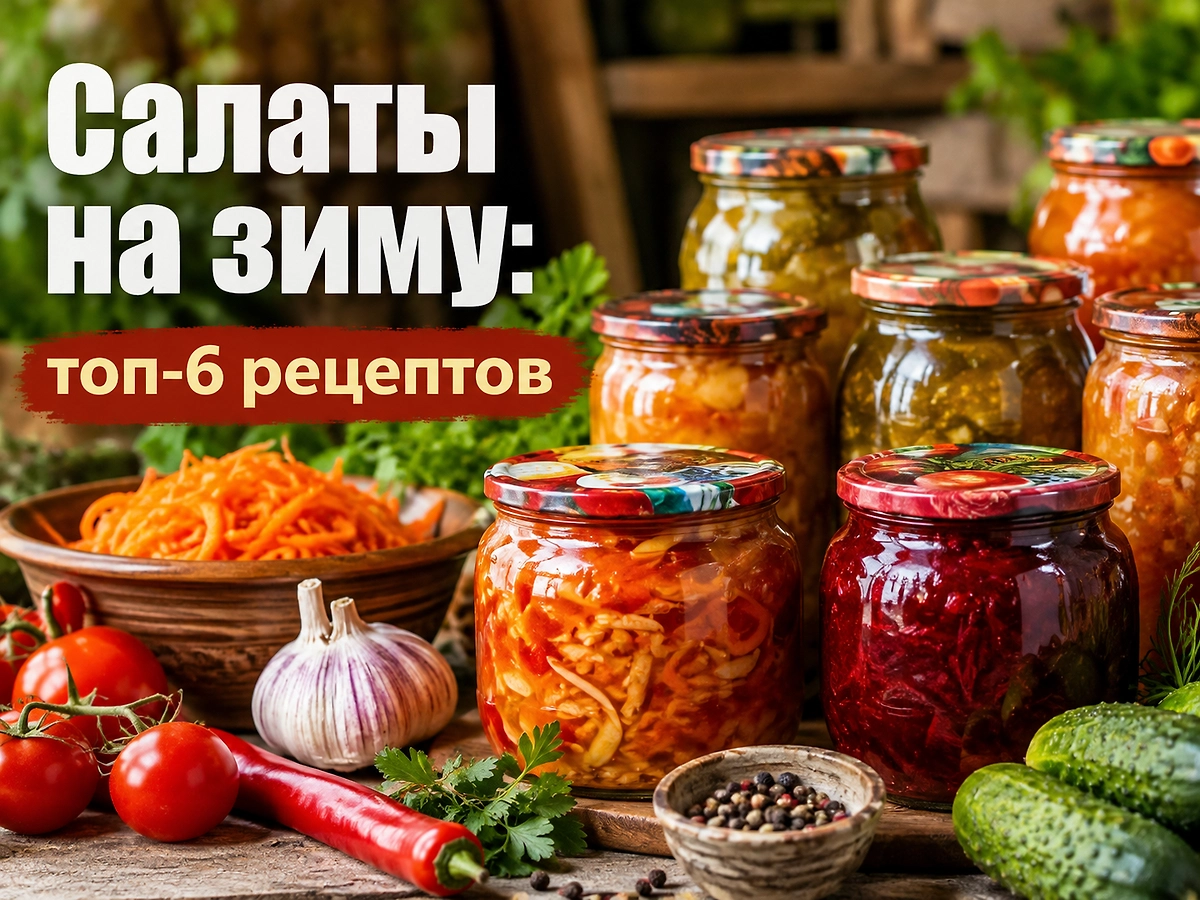 Салаты, которые можно заготовить на зиму. Обложка ИИ-иллюстрация: создано редакцией Life.ru с использованием ChatGPT (OpenAI)