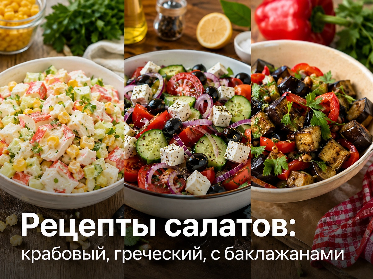 Рецепты самых вкусных и популярных салатов. ИИ-иллюстрация: создано редакцией Life.ru с использованием ChatGPT (OpenAI)