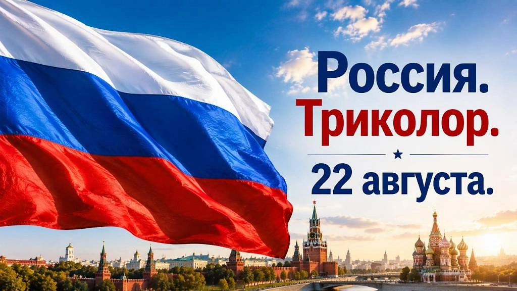 Современная открытка ко Дню Государственного флага России