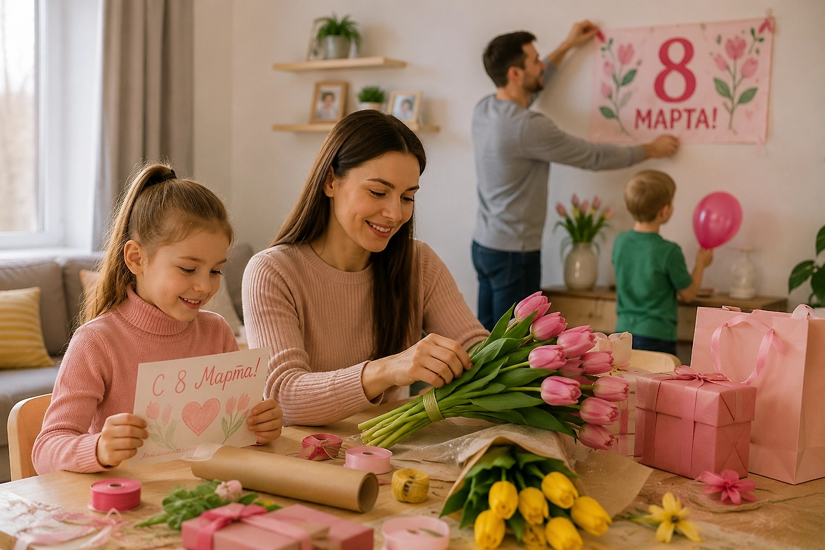 С чего начать готовить меню на 8 марта. Фото ИИ-иллюстрация: создано редакцией Life.ru с использованием ChatGPT (OpenAI)