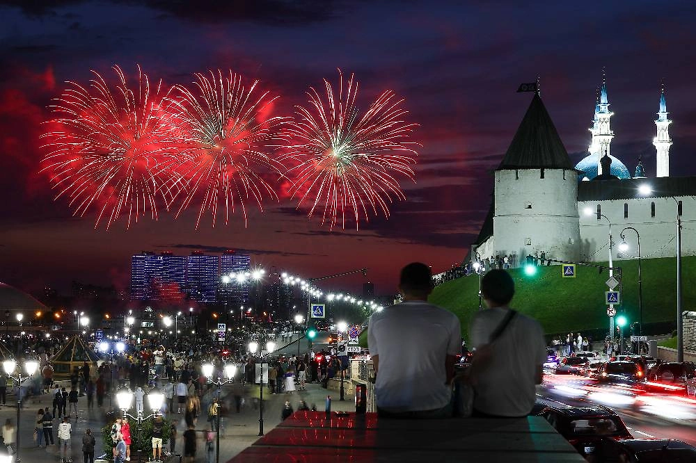  Праздничный салют в Казани 30 августа начнётся в 22:00 и станет финалом Дня города. Фото © ТАСС / Егор Алеев