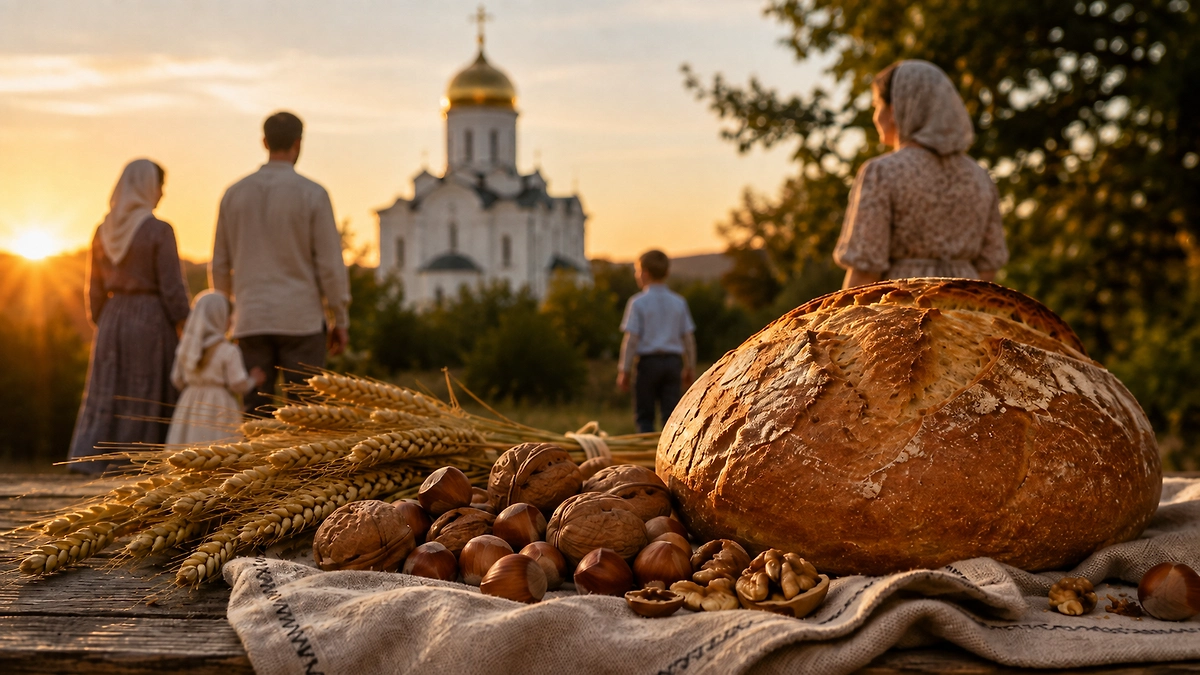 Хлеб и орехи стали народными символами Третьего Спаса, соединив традиции окончания жатвы и сбора урожая с православным праздником 29 августа. ИИ-иллюстрация: создано редакцией Life.ru с использованием ChatGPT (OpenAI)