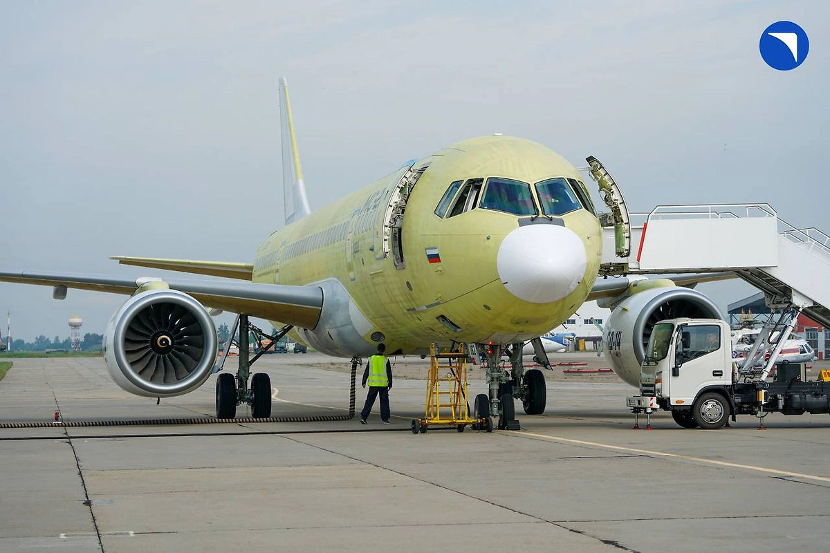 Первый серийный полностью импортозамещенный самолет МС-21-310 впервые поднялся в небо. Фото © Telegram / ПАО «ОАК»