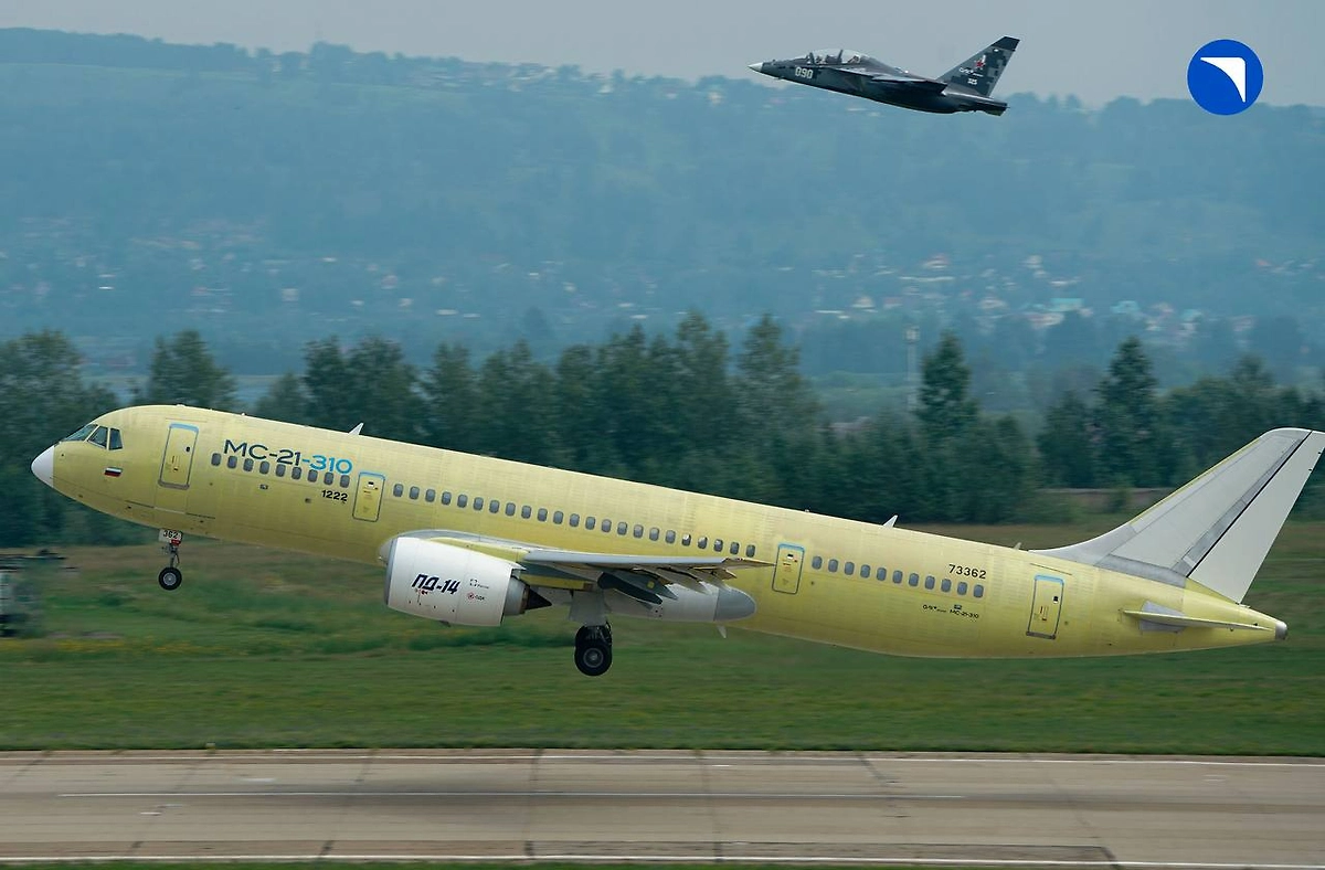 Первый серийный полностью импортозамещенный самолет МС-21-310 впервые поднялся в небо. Фото © Telegram / ПАО «ОАК»