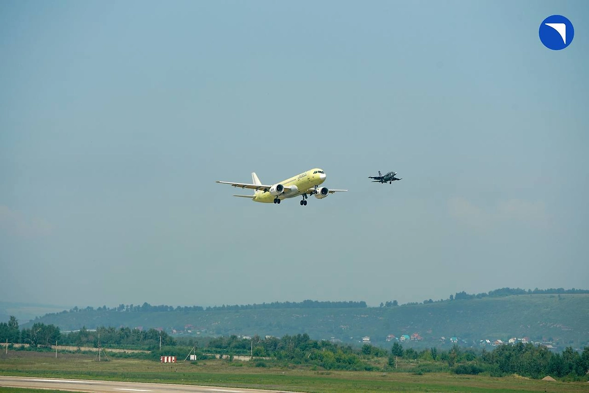 Первый серийный полностью импортозамещенный самолет МС-21-310 впервые поднялся в небо. Фото © Telegram / ПАО «ОАК»