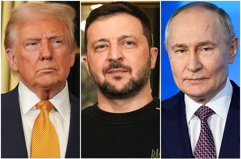 Дональд Трамп, Владимир Зеленский и Владимир Путин. Обложка © ТАСС / AP
