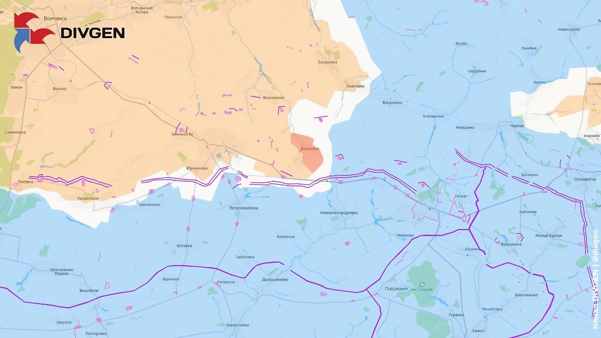 ВС РФ освободили в Харьковской области село Бакшеевка. Фото © Telegram / DIVGEN 🚩 Карта СВО