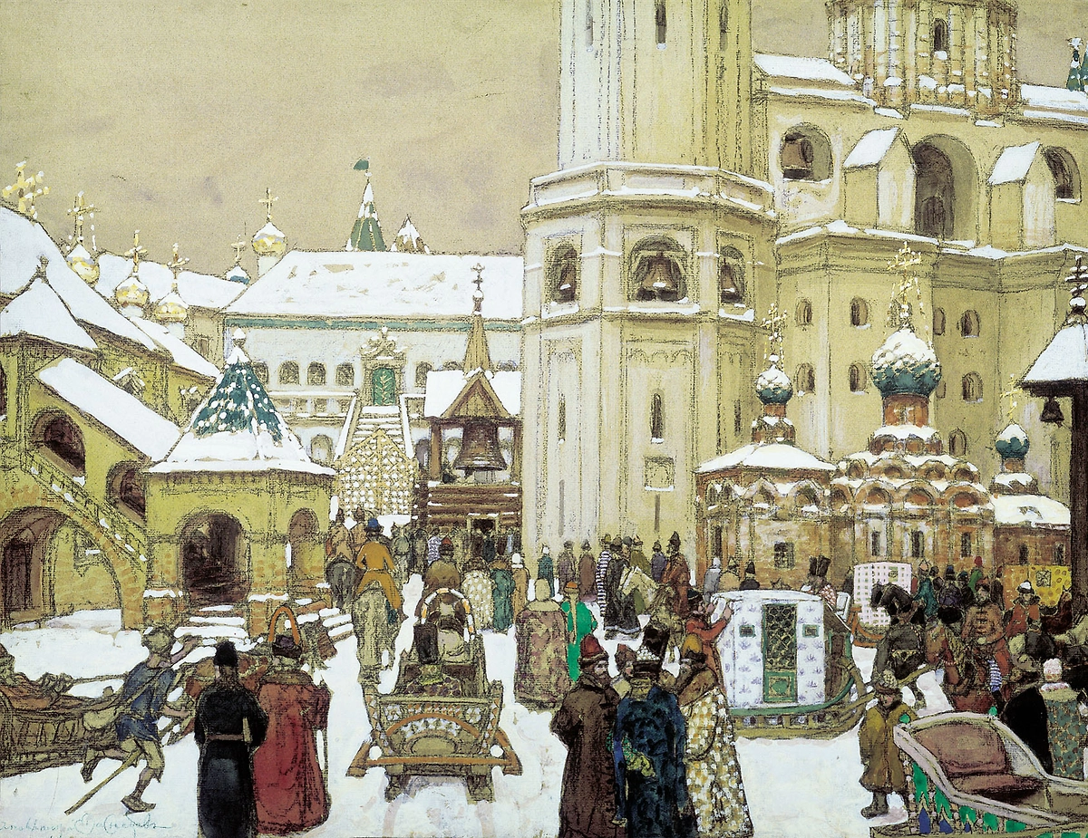 Площадь Ивана Великого в Кремле в XVII веке.Фото © Wikipedia / Васнецов Аполлинарий Михайлович