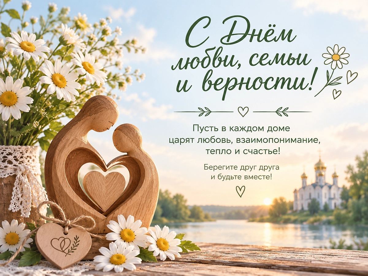 Открытки ко дню Петра и Февронии. ИИ-иллюстрация: создано редакцией Life.ru с использованием ChatGPT (OpenAI)