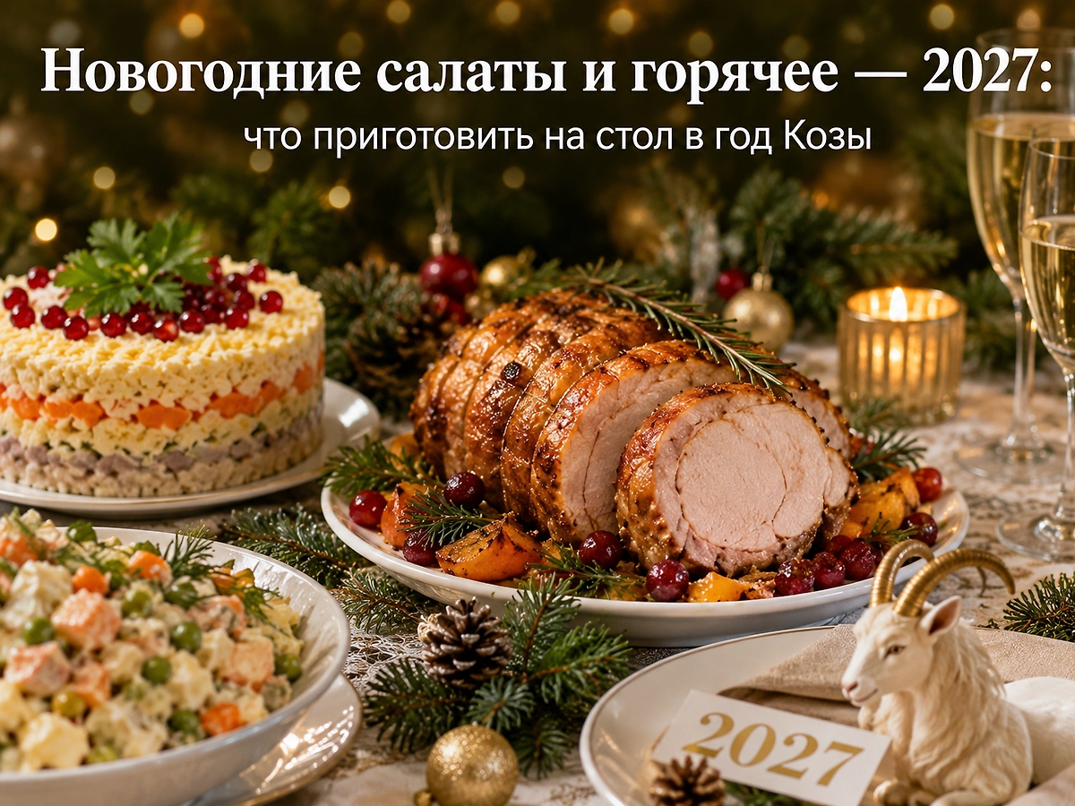 Что приготовить на Новый 2027 год в год Козы — меню и рецепты. Обложка ИИ-иллюстрация: создано редакцией Life.ru с использованием ChatGPT (OpenAI)