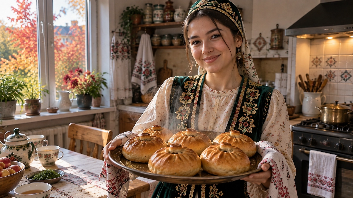Татарский элеш с мясом и картофелем: чем круглый пирог отличается от эчпочмака. ИИ-иллюстрация: создано редакцией Life.ru с использованием ChatGPT (OpenAI) 
