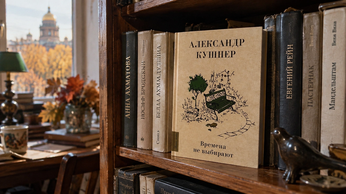 Главные книги Кушнера и сборник «Времена не выбирают». ИИ-иллюстрация: создано редакцией Life.ru с использованием ChatGPT (OpenAI)
