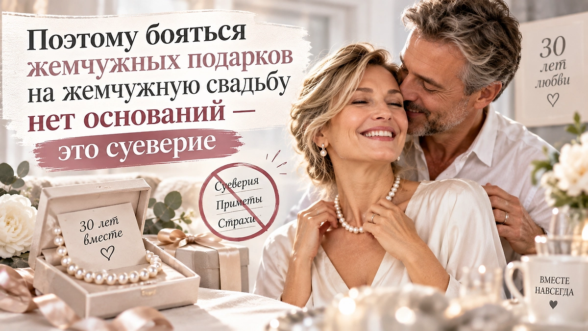Жемчуг считается главным символом 30-летия брака, поэтому дарить украшения и другие подарки с жемчугом на жемчужную свадьбу вполне уместно. ИИ-иллюстрация: создано редакцией Life.ru с использованием ChatGPT (OpenAI) 