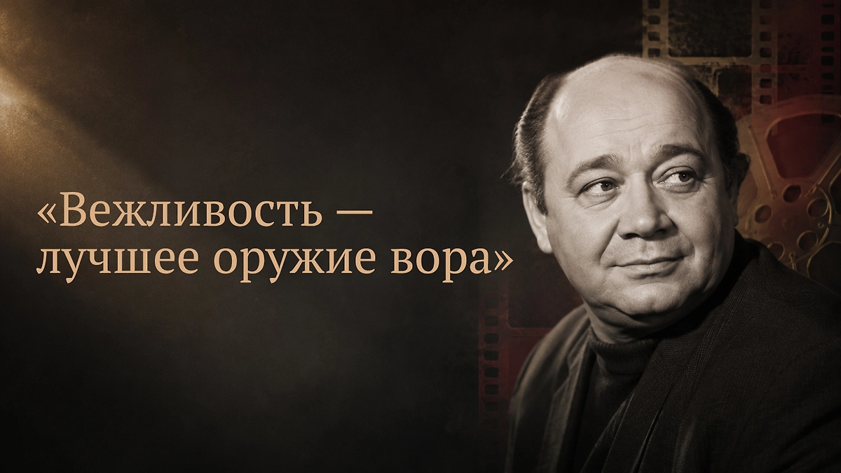 «Вежливость — лучшее оружие вора»: знаменитая фраза Леонова из фильма «Джентльмены удачи» 1971 года. ИИ-иллюстрация: создано редакцией Life.ru с использованием ChatGPT (OpenAI)