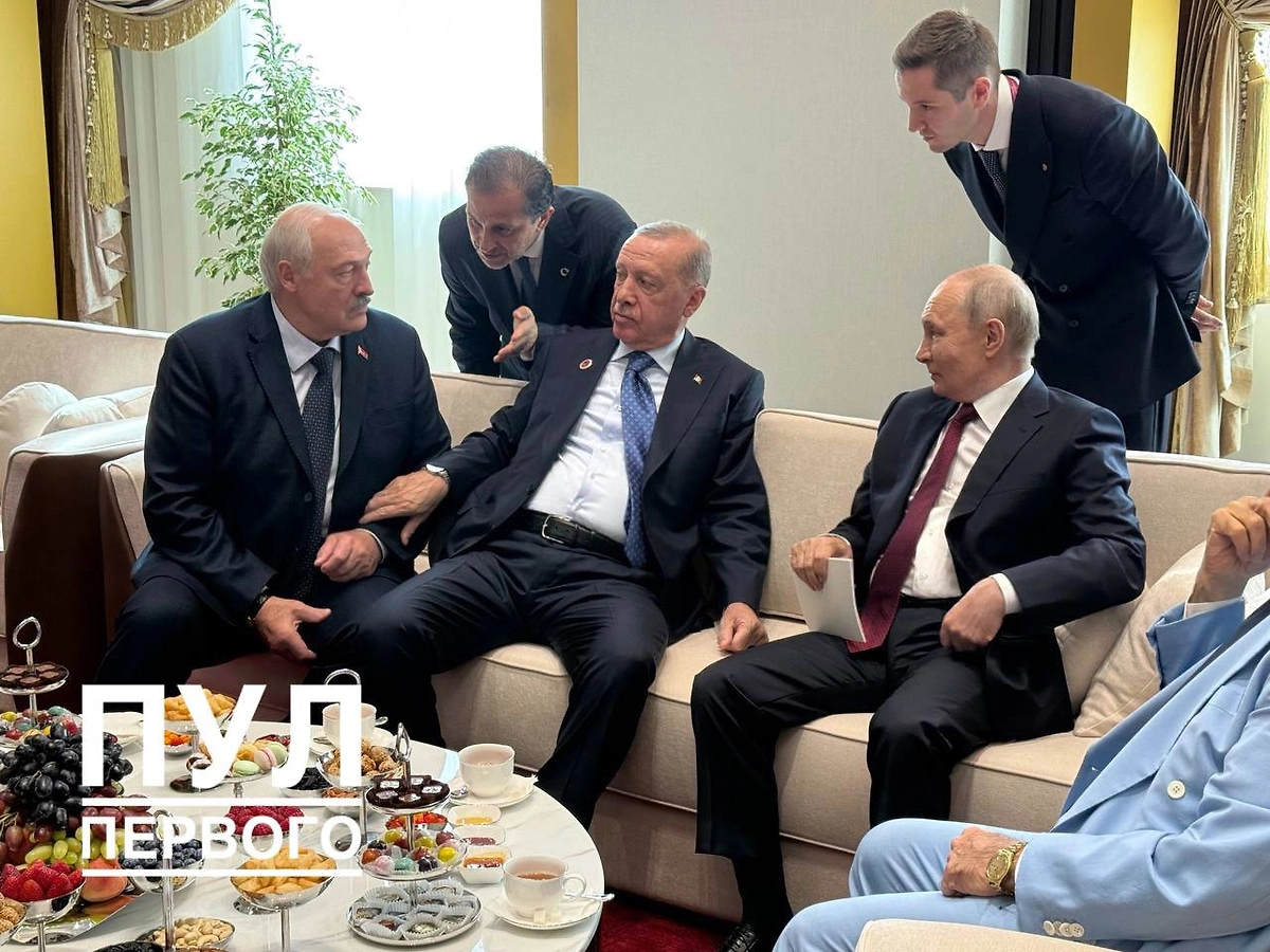 Лукашенко, Эрдоган и Путин на саммите ШОС. Обложка © «Пул Первого»