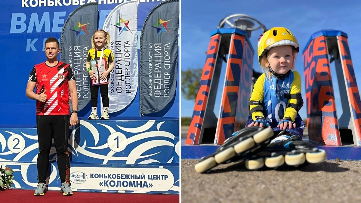Четырёхлетняя Варя Егорова в скейт-парке: тренировка юной рекордсменки России. Фото © Из личного архива Анны Егоровой