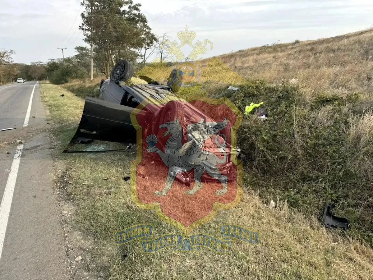 Водитель погиб после столкновения Lada Granta с деревом в Крыму. Фото © МАКС / Полиция Крыма