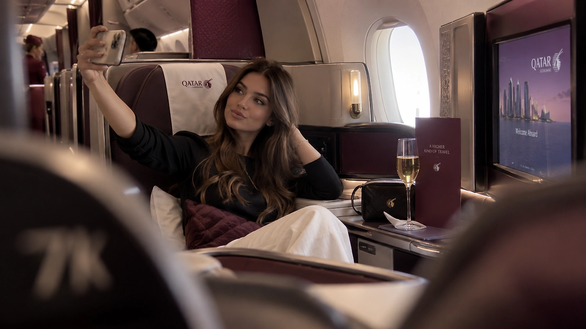Qatar Airways получила награду Skytrax за лучший бизнес-класс в 2026 году. ИИ-иллюстрация: создано редакцией Life.ru с использованием ChatGPT (OpenAI)