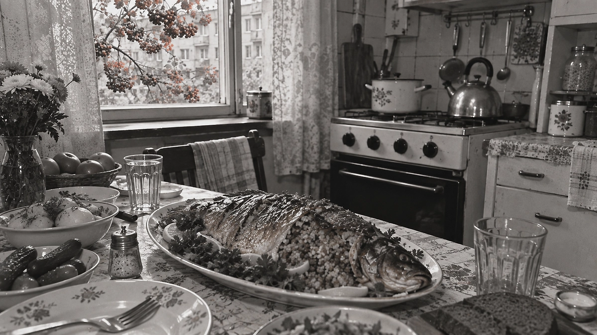 Карп, фаршированный гречкой, запечённый в духовке. ИИ-иллюстрация: создано редакцией Life.ru с использованием ChatGPT (OpenAI) 