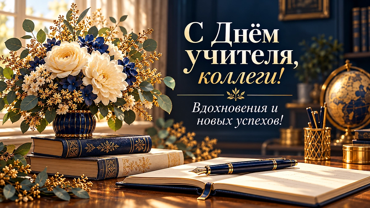 Поздравительные картинки коллегам на День учителя 2026. ИИ-иллюстрация: создано редакцией Life.ru с использованием ChatGPT (OpenAI)