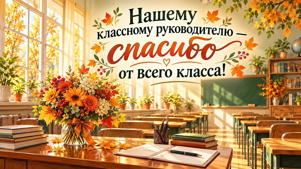 Открытки классному руководителю с Днём учителя. ИИ-иллюстрация: создано редакцией Life.ru с использованием ChatGPT (OpenAI)