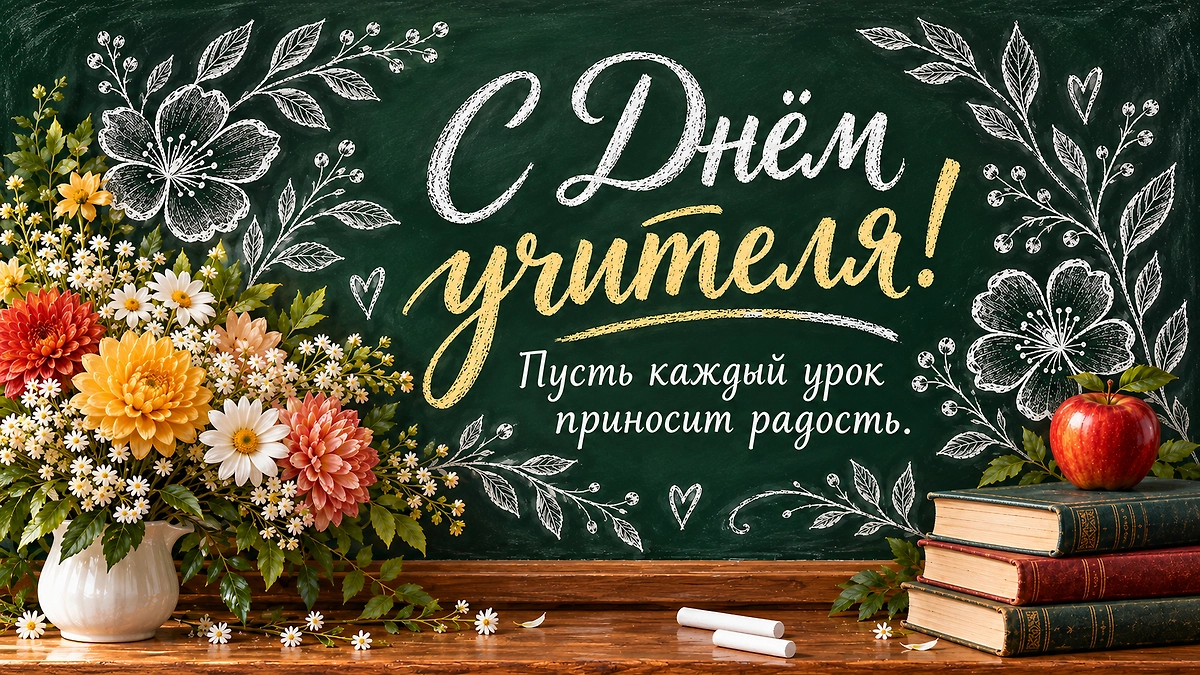 Картинки с Днём учителя для классного руководителя от класса. ИИ-иллюстрация: создано редакцией Life.ru с использованием ChatGPT (OpenAI)